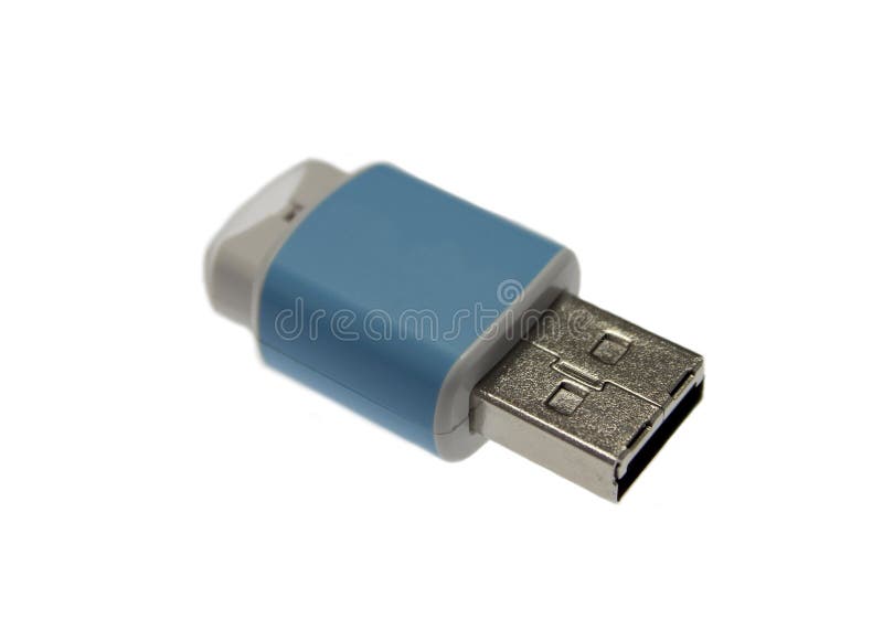 USB flash drive over white background. USB flash drive over white background.