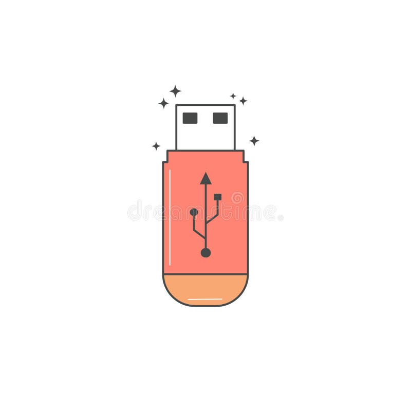 USB-het vectorpictogram van de flitsaandrijving stock illustratie USB-het vectorpictogram van de flitsaandrijving stock illustratie