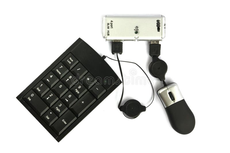 USB hub with keyboard and mouse