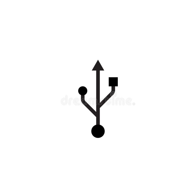 USB Icon Vector in Trendy Style. Universal Serial Bus Symbol Illustration stock illustration