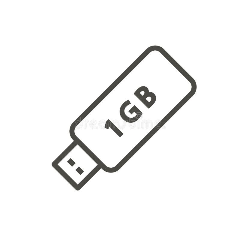 Usb-Ikonen-Vektor Linie Blitz-Antriebssymbol lizenzfreie abbildung