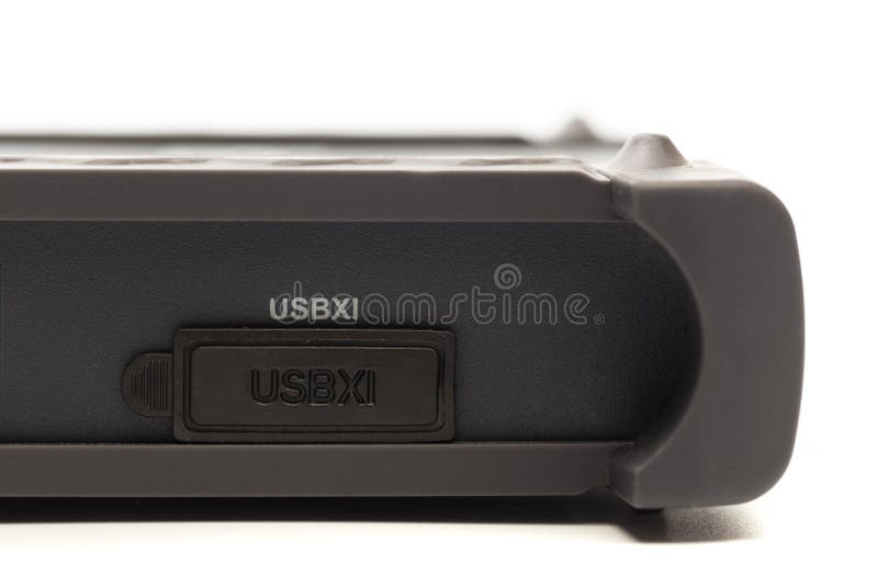 USB X1 input connector of digital signal oscilloscope royalty free stock images