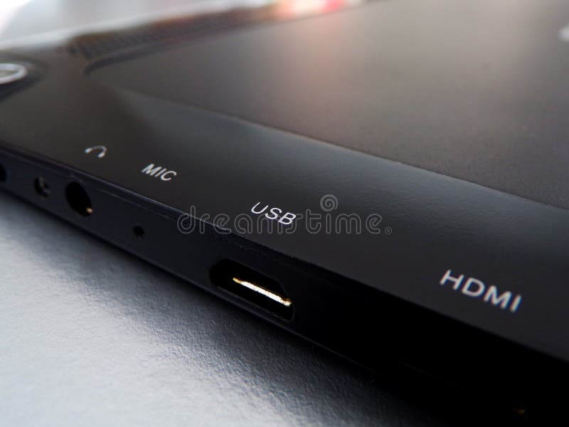 USB input in laptop computer. royalty free stock photo