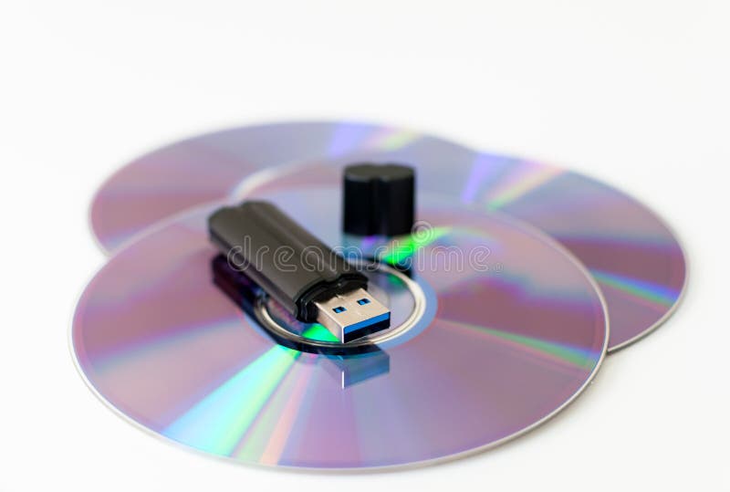 Usb Memory Stick On Cd Disc Stock Image - Image of archives, drive