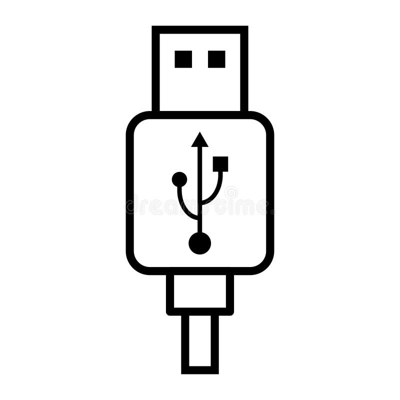 USB Plug Cable Icon Technology, Connect Device Sign, Electronic