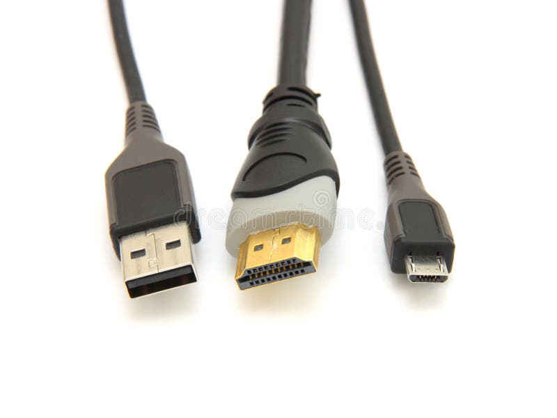 HDMI and USB Cable stock image. Image of house, isolated 28123099