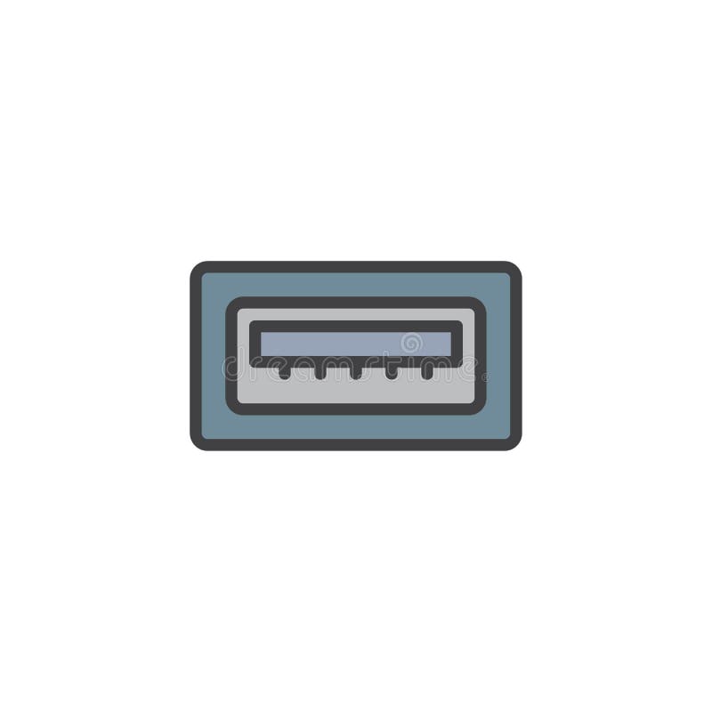 tweet skyld luge USB Port Filled Outline Icon Stock Vector - Illustration of symbol,  equipment: 109647921