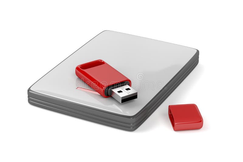 Usb Stick and External Hard Drive Stock Illustration Illustration of