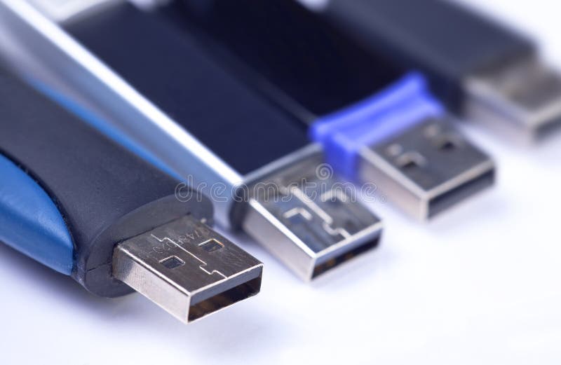 Usb sticks on white background. Usb data transfer stock images, royalty-free photos and pictures