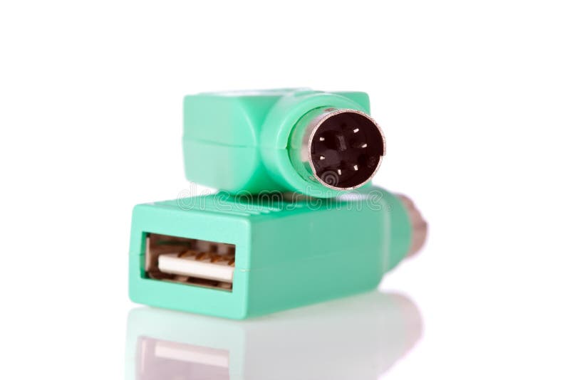 USB to PS2 plug adaptor stock photo. Image of background 11104468