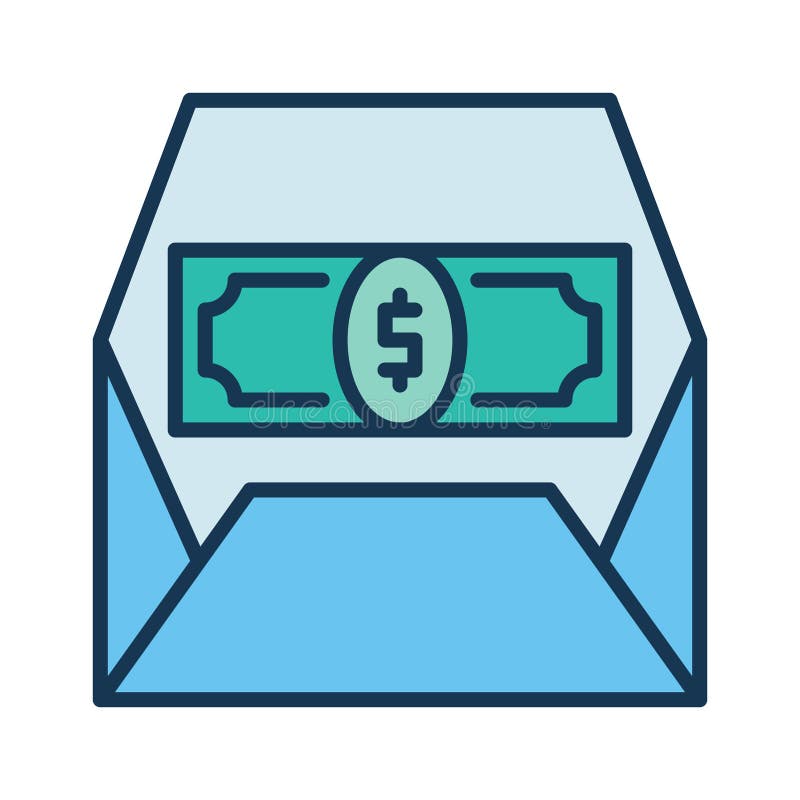 USD Money in Opened Envelope vector Commision concept colored icon stock illustration