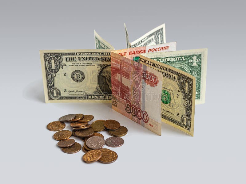 USD and RUB Banknotes and Coins Stock Photo Image of inflation