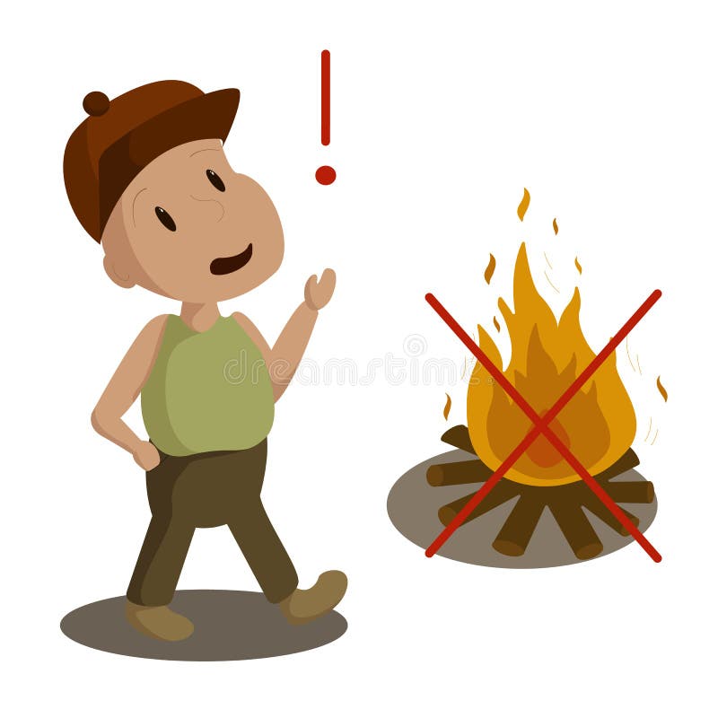Use Caution when Lighting a Fire Stock Vector Illustration of