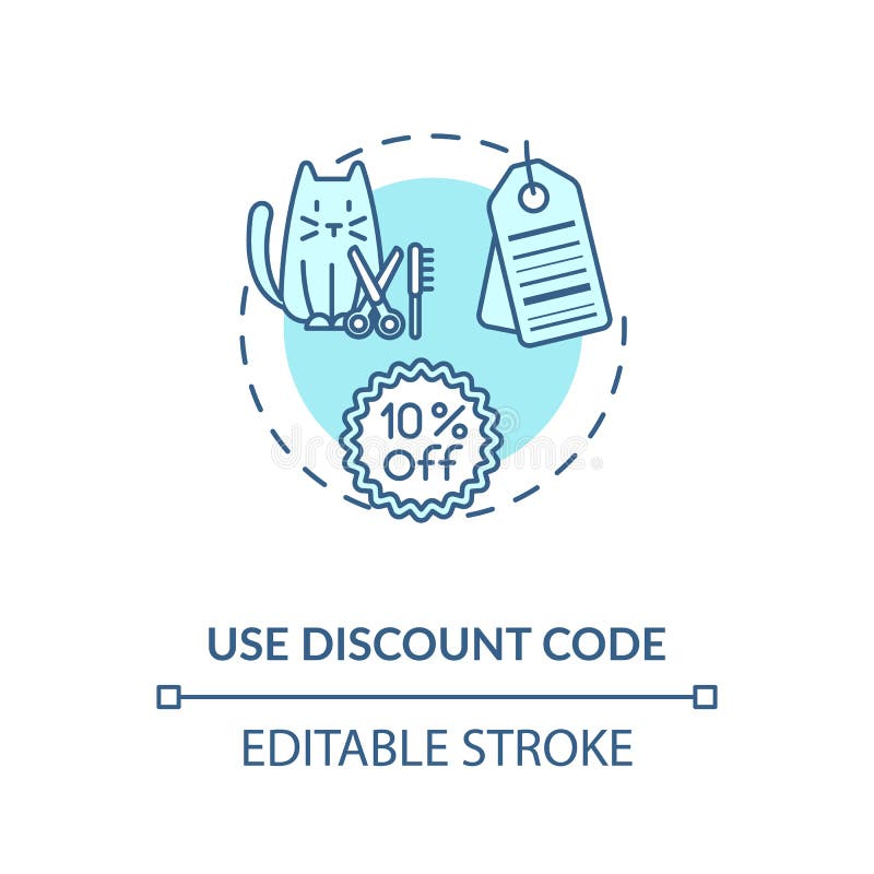 Use Discount Code Concept Icon Stock Vector - Illustration of metaphor,  discount: 197081016