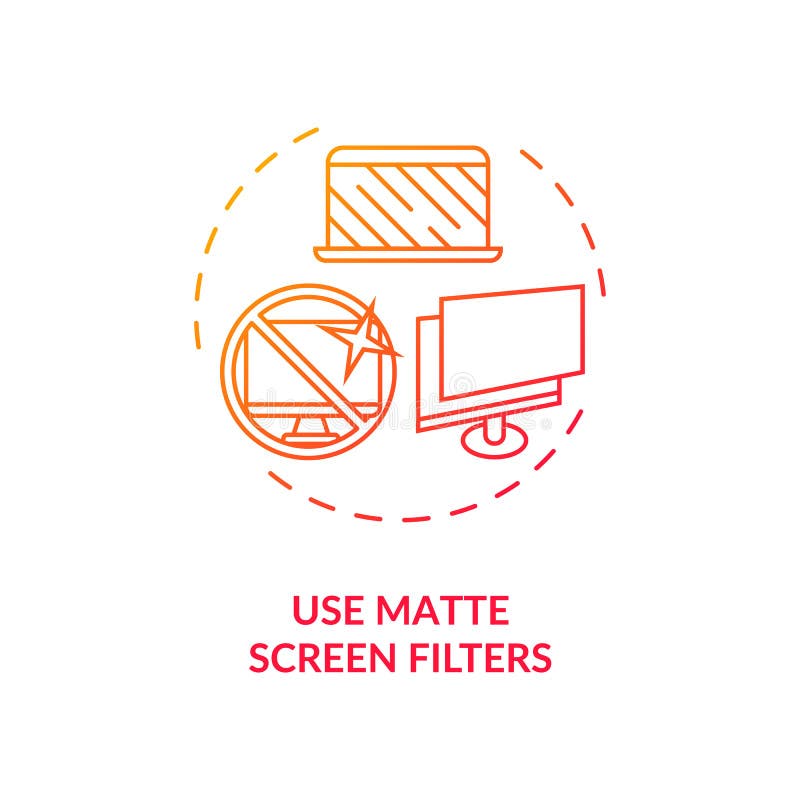 Use matte screen filters concept icon royalty free illustration