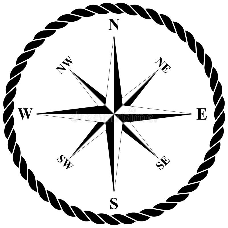 nautical compass vector