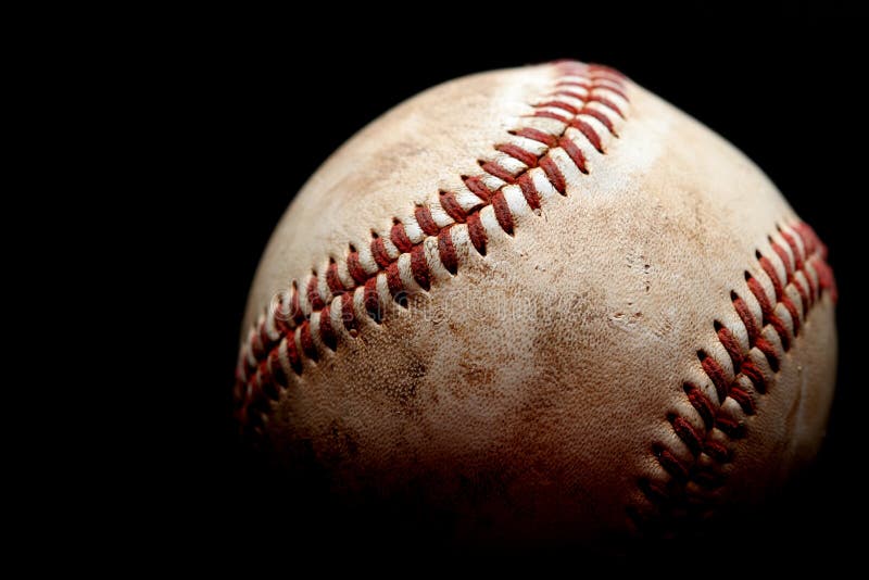 Used baseball over black royalty free stock images Used baseball over black royalty free stock images