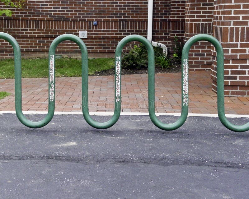 Used Bike Rack stock photo. Image of asphalt, rack, paint 36201742