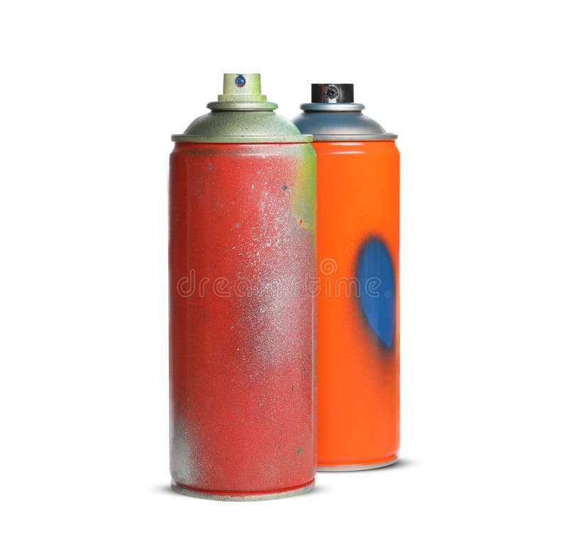 Used Cans of Spray Paints on White Background Stock Image Image of creative, hobby 257544391