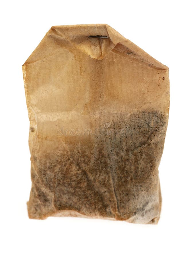 Used Dried Tea Bag Isolated on White Background Stock Image Image of