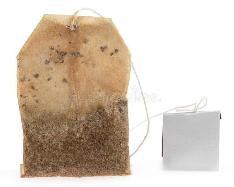 Used Dried Tea Bag Isolated on White Background Stock Image Image of