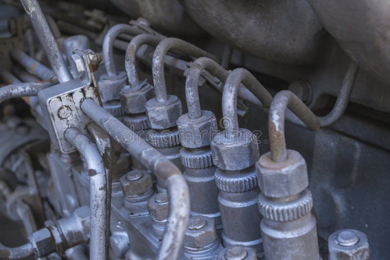 Used Engine Parts with Rust Stock Image Image of steel, equipment