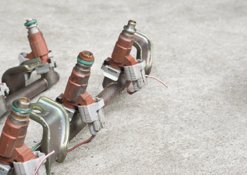 Used fuel injectors stock image. Image of motorization 76218891