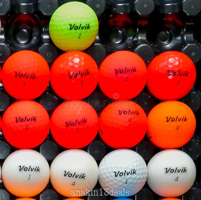 Used Golf Balls Volvik stock image. Image of play, circle 207897373