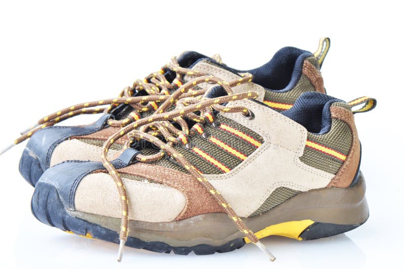 Used Hiking shoes stock image. Image of dirty, copyspace 3070187