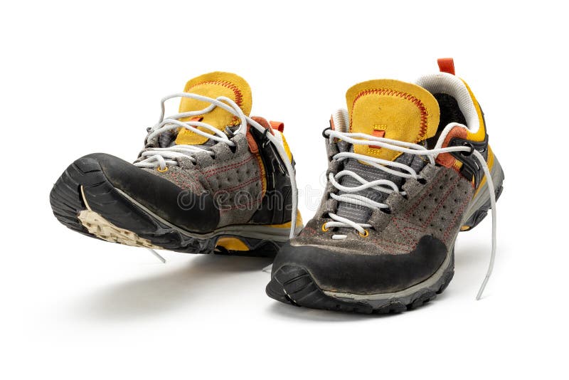Used Hiking shoes stock image. Image of dirty, copyspace 3070187