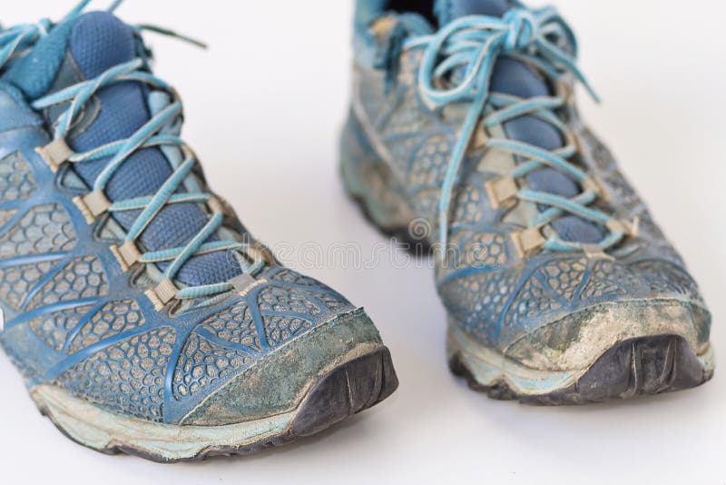 Used Hiking shoes stock image. Image of dirty, copyspace 3070187
