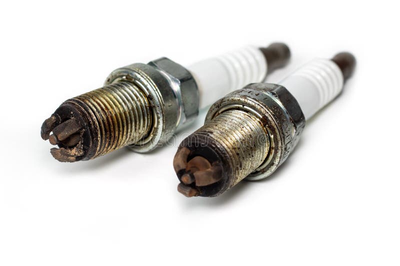 Used Old Automobile Spark Plug on White Background Stock Image Image of technology, automobile