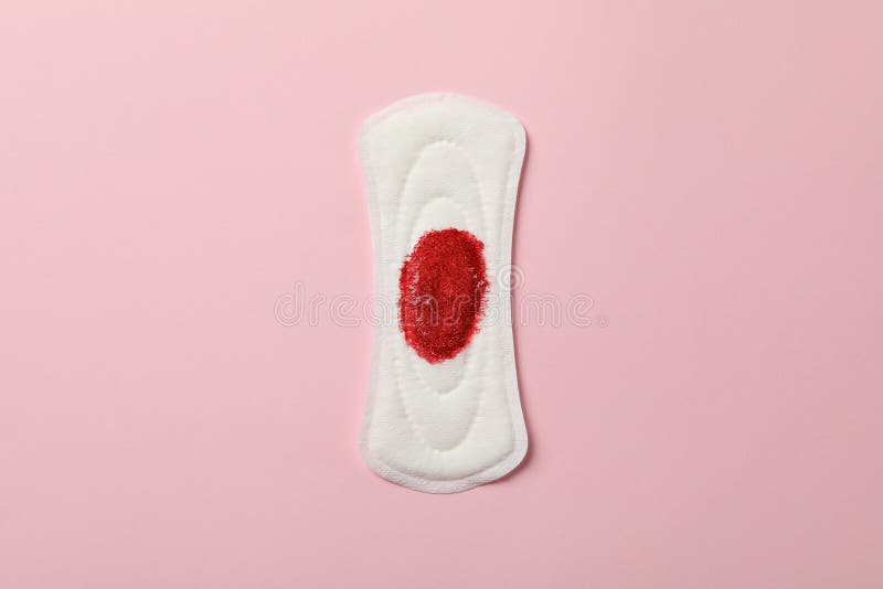 Used Sanitary Pad Isolated on Background, Top View Stock Image - Image of  bleeding, napkin: 173734803