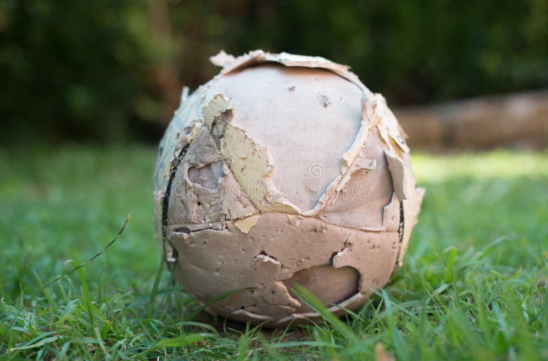 Used soccer ball stock photo. Image of cracked, closeup 31381772