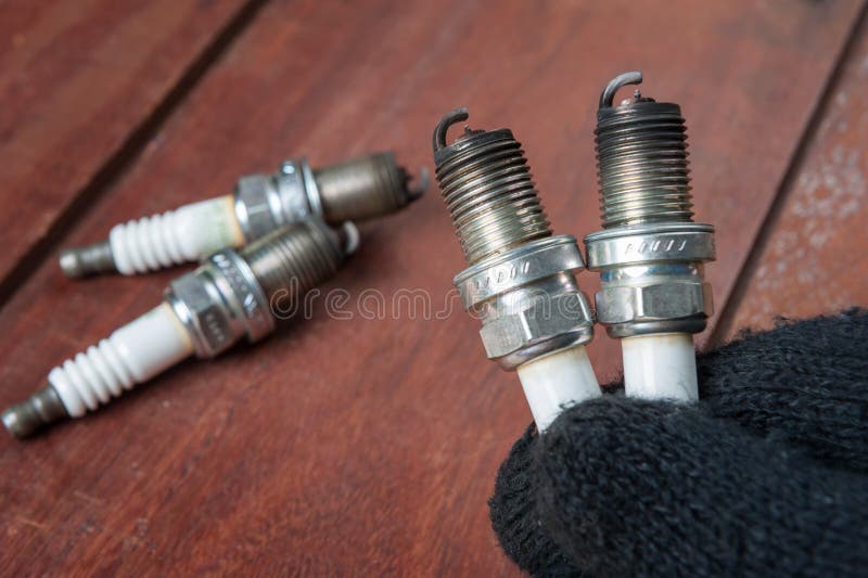 Used spark plugs stock image. Image of metal, repair 60227421