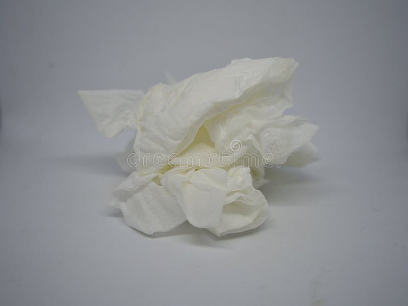 A Used Tissue On Isolated Background Stock Image Image of serviette