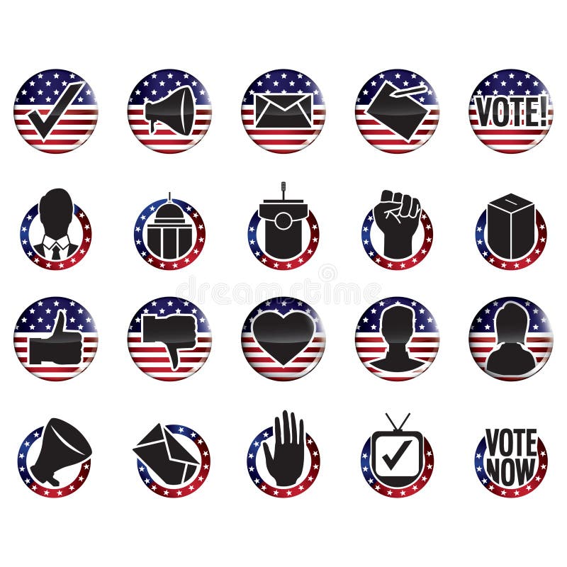 Collection of usa election badges. Vector illustration decorative design. Collection of usa election badges. Vector illustration decorative design