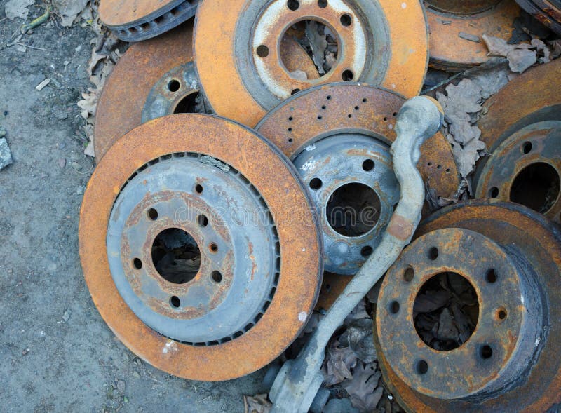 Useless, Worn Out Rusty Brake Discs Stock Image Image of junk, scrap