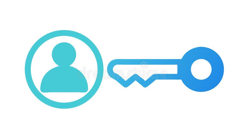User Access Key Icon: Account Security Login Symbol Vector, vector design Generative AI stock illustration