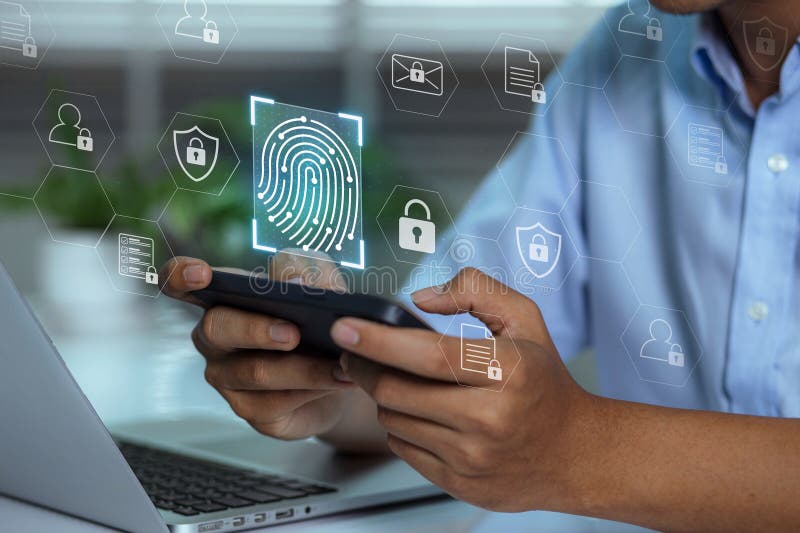 A User Accesses Document Data Via a Laptop and Smartphone Equipped with