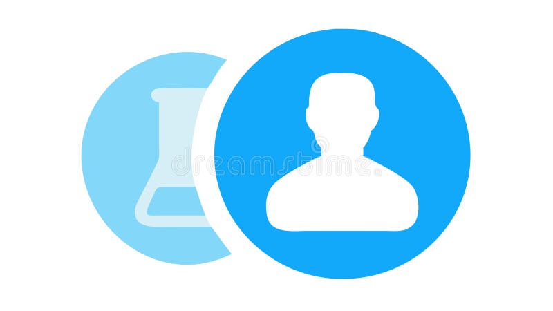 User Account with Chemical Flask Icon: Science Research Profile, vector design Generative AI stock illustration