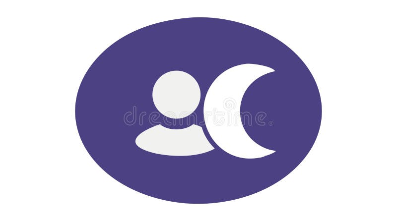 User Account with Crescent Moon Icon: Night Mode Sleep Profile, vector design Generative AI stock illustration