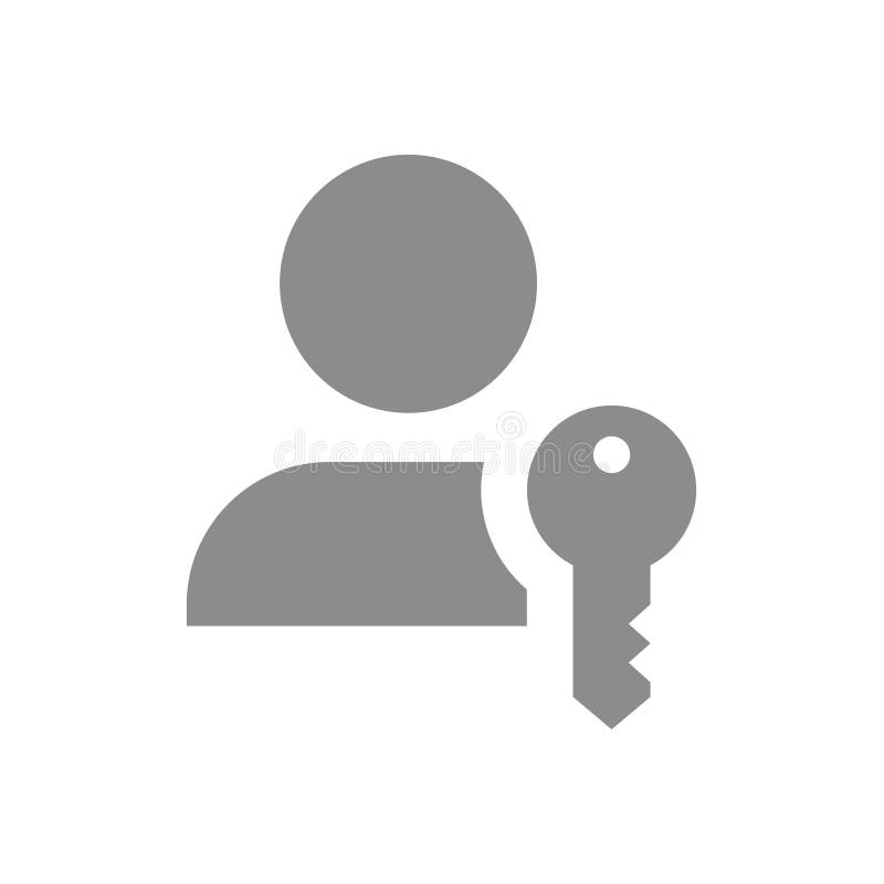 User account and key vector icon stock illustration