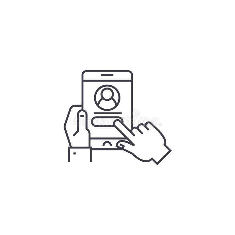 User authorization vector line icon, sign, illustration on white background, editable strokes. Online account log vectors