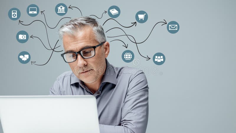 User experience and technology royalty free stock image