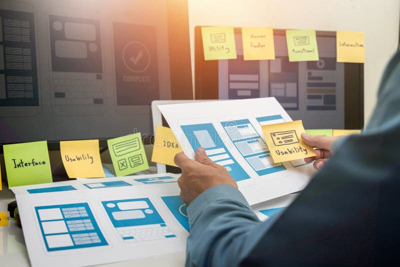 User Experience ux designer web smartphone layout royalty free stock photos