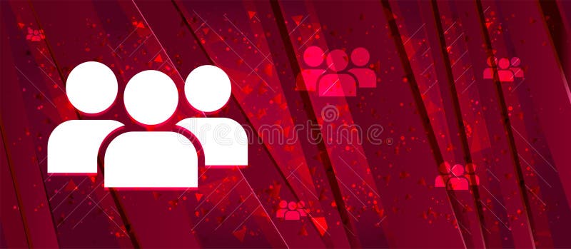 User Group Icon Abstract Design Bright Red Banner Background Stock Vector -  Illustration of design, leadership: 158417527