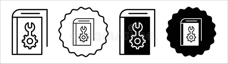 User guide book icon symbol set collection. User guide book simple vector sign bundle vector illustration