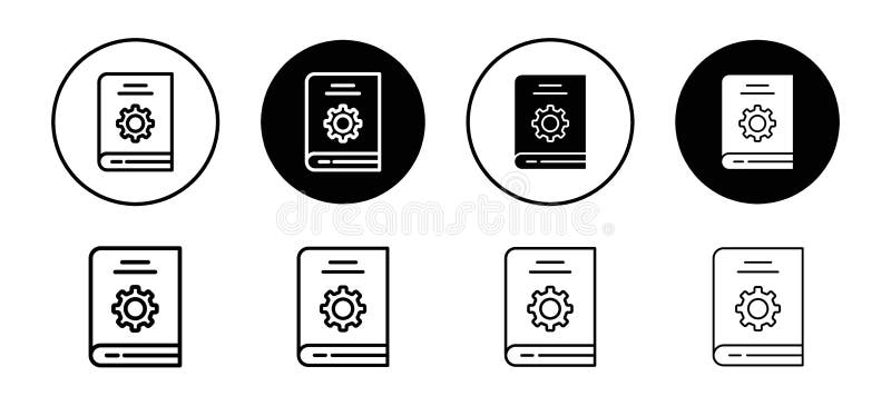 User guide book vector icon set collection. User guide book Outline flat Icon royalty free illustration