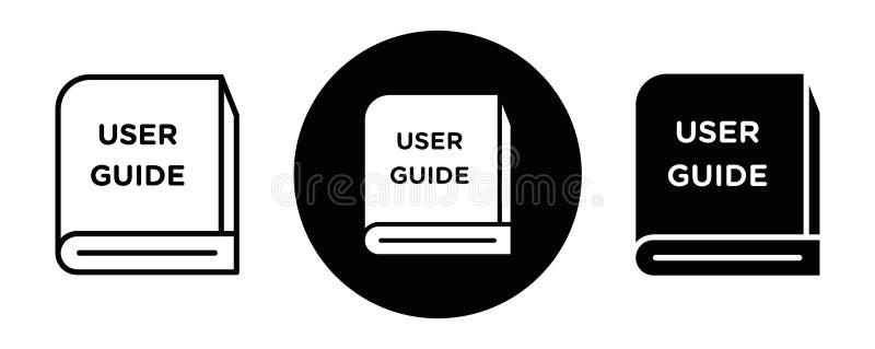 User guide book outline icon collection or set. User guide book Thin vector line art royalty free illustration